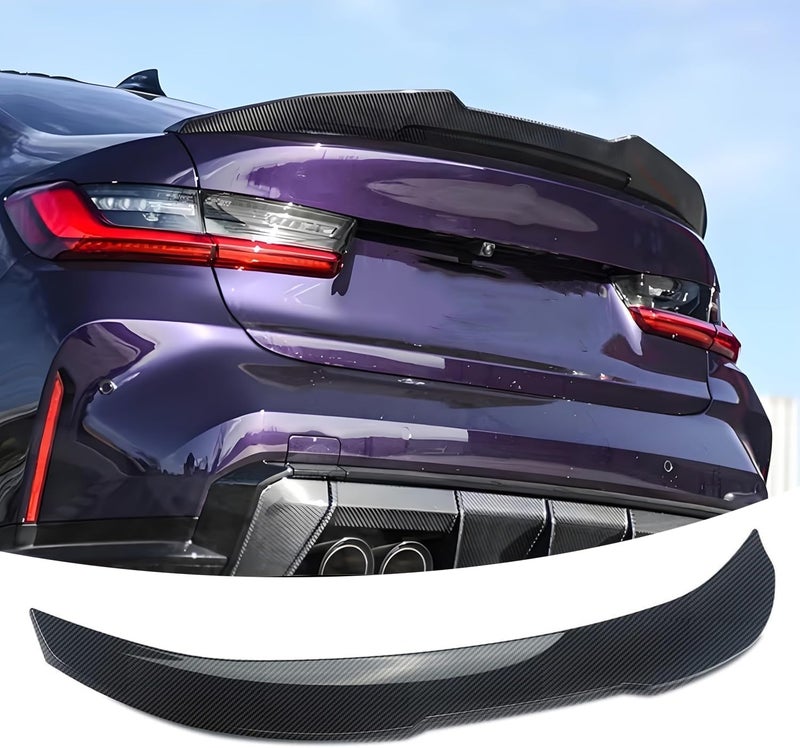 NeespoC Rear Spoiler Fit for BMW 3 Series G20 330i/ 330e/ 340i/ M340i/ M3 G80 2019-2025 Trunk Duckbill Wing, Carbon Fiber Style Coating PSM Type Decklid Lip Exterior Accessories - Image 1